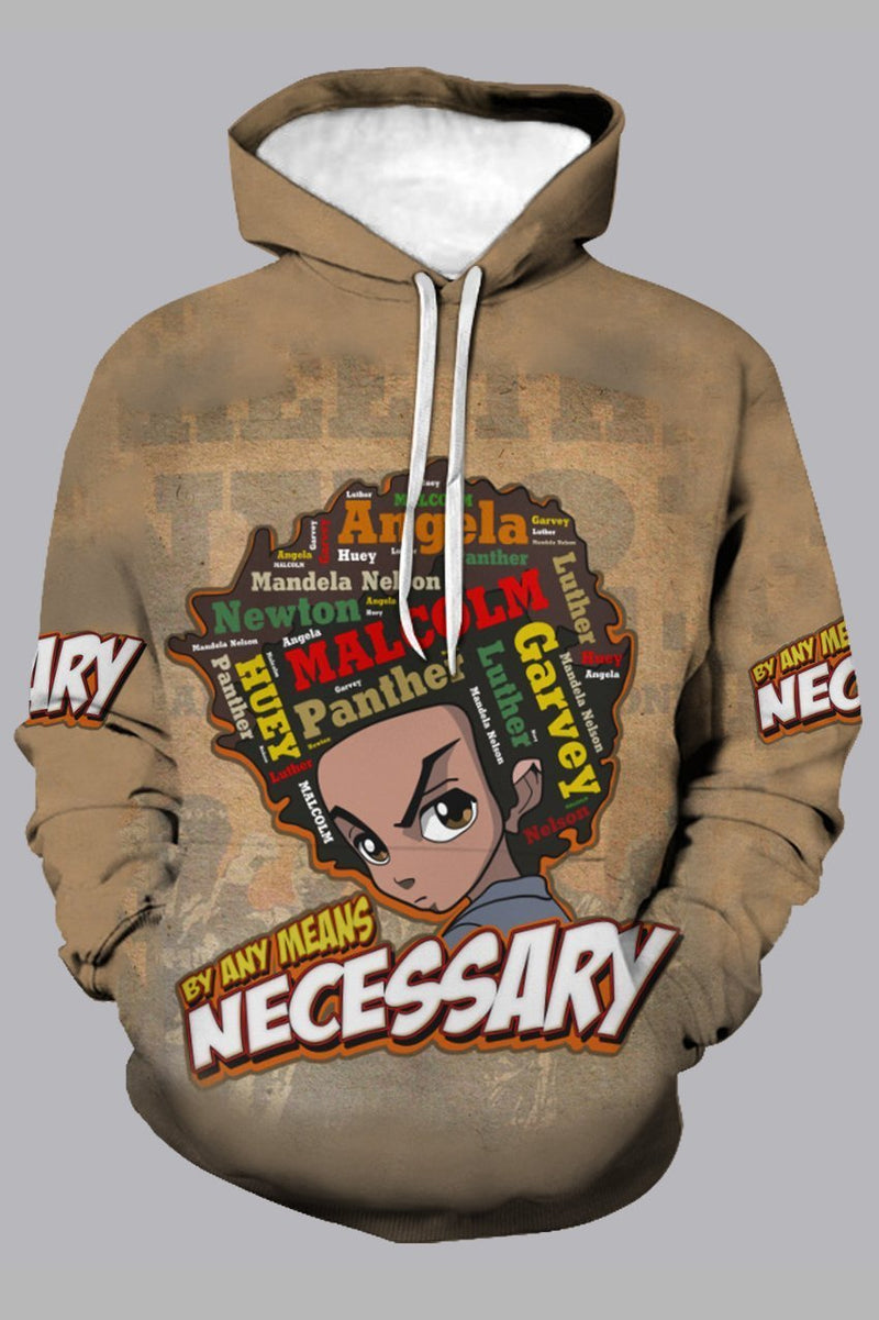 3D Street Cartoon Printed Hooded Sweatshirt