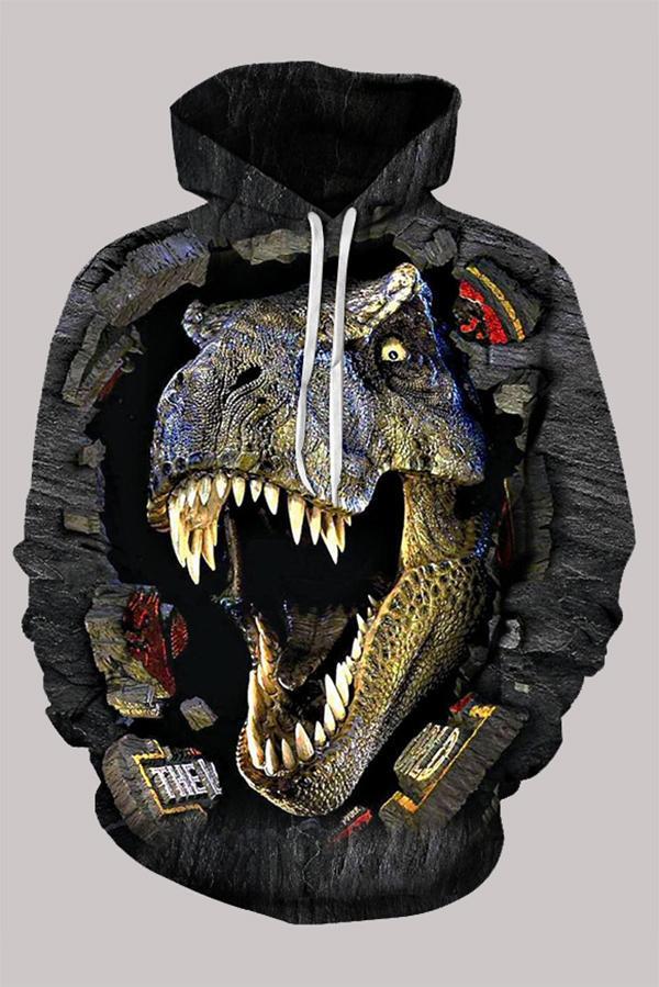 Street 3D Multicolor Digital Printed Hooded Sweatshirt