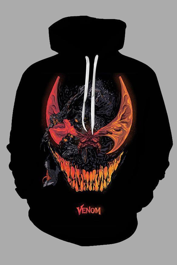 Street 3D Joker Printed Hooded Sweatshirt