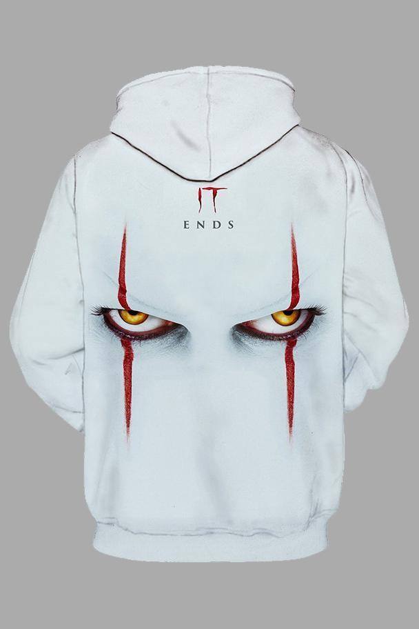 Street 3D Joker Printed Hooded Sweatshirt