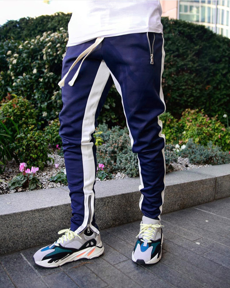 Trendy Zip Contrast Sweatpants