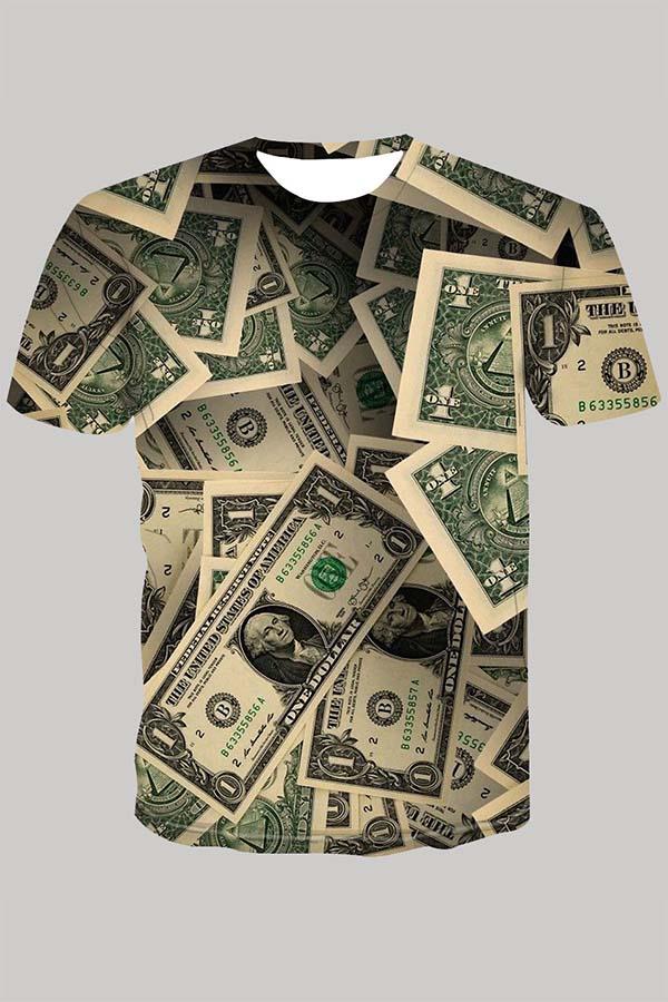 The 3D dollar print Short Sleeve T-shirt