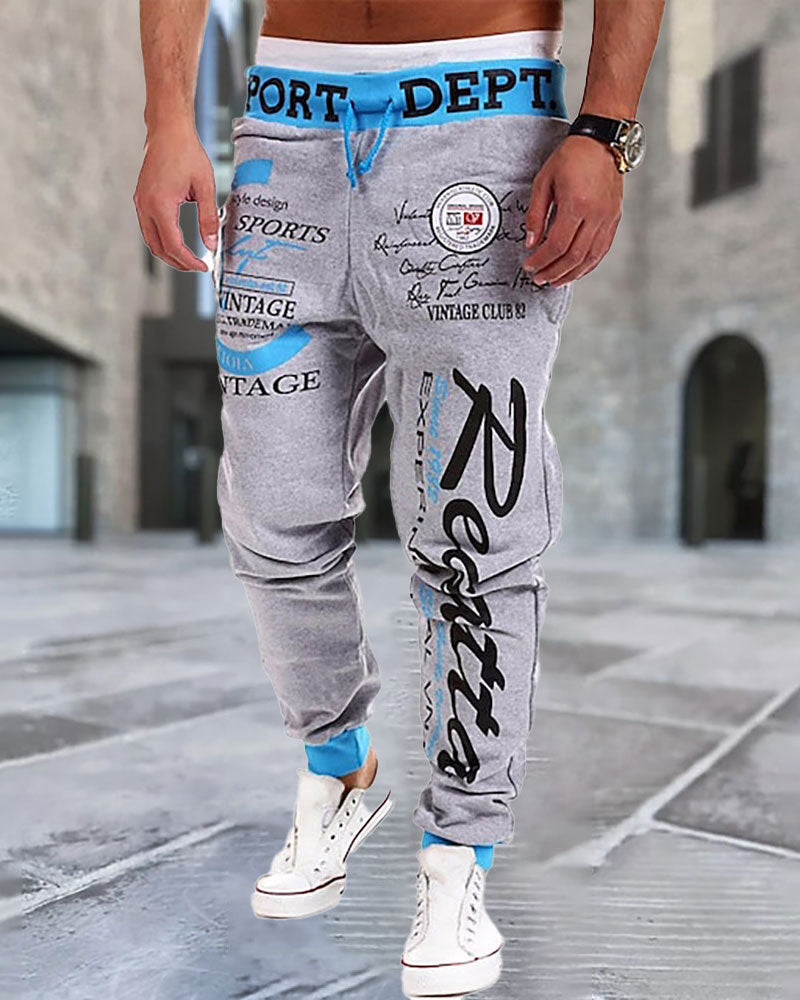 Trendy Letter Print Leggings Track Pants