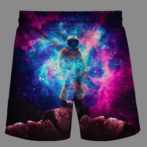 Casual   3D Space Printed Loose Shorts