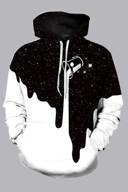 Street 3D Black Space Digital Printed Hooded Sweatshirt