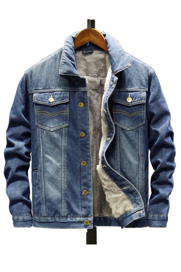 Casual Denim Washed Lapel Jacket