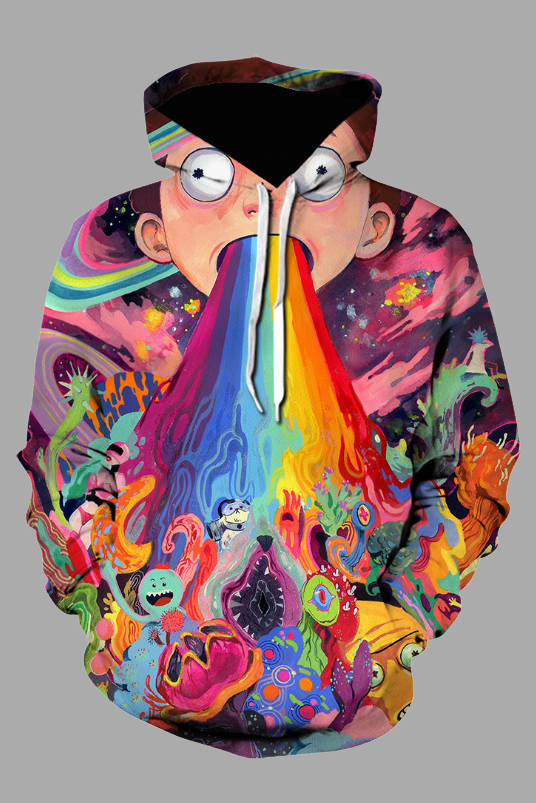 Street 3D Digital Cool Rick and Morty Printed Hooded Sweatshirt