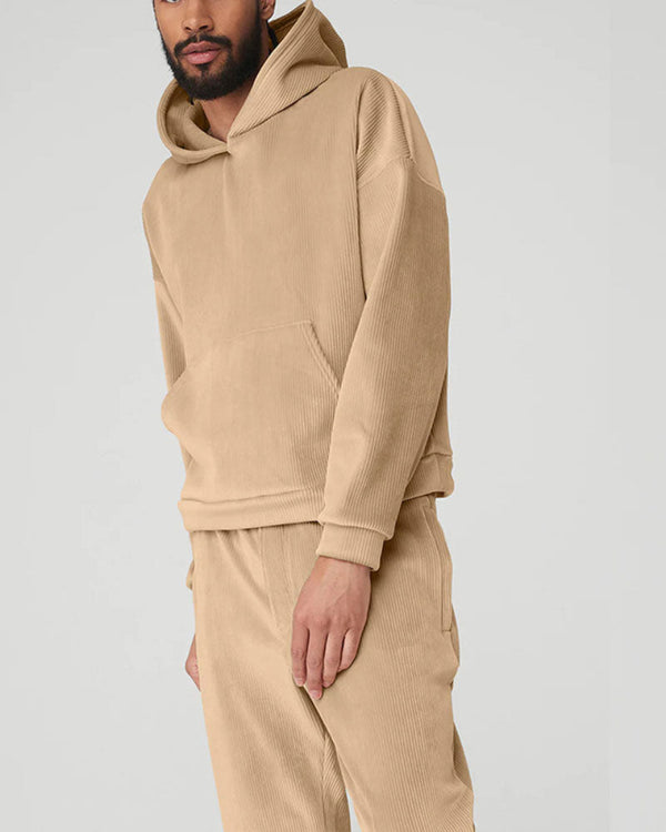 On-trend Corduroy Hooded Tracksuit