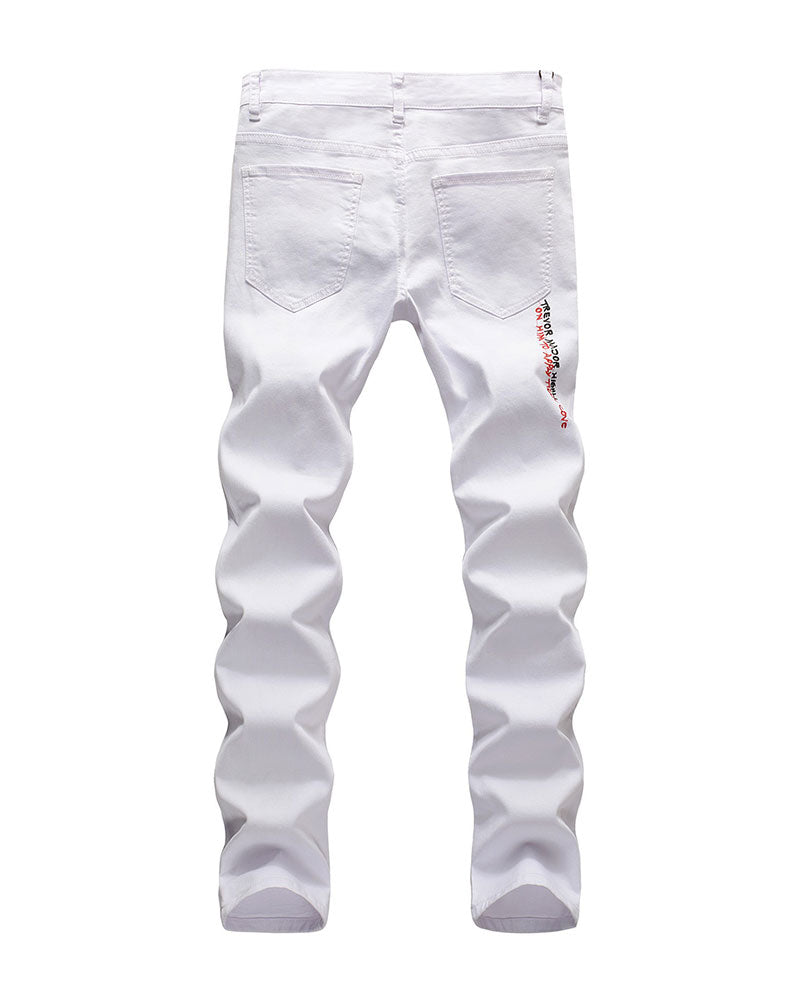 Trendy Letter Print Jeans