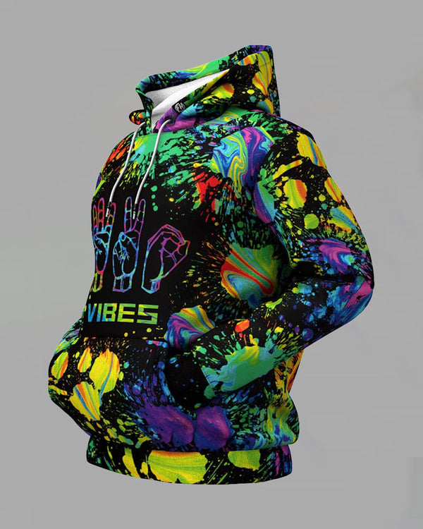 3D Street Hip-hop Print Hoodie