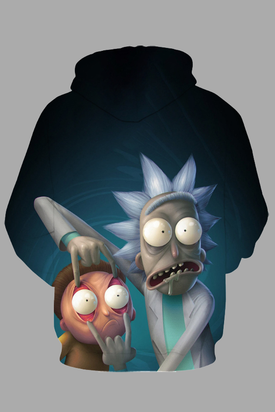 Street 3D Digital Cool Rick and Morty Printed Hooded Sweatshirt