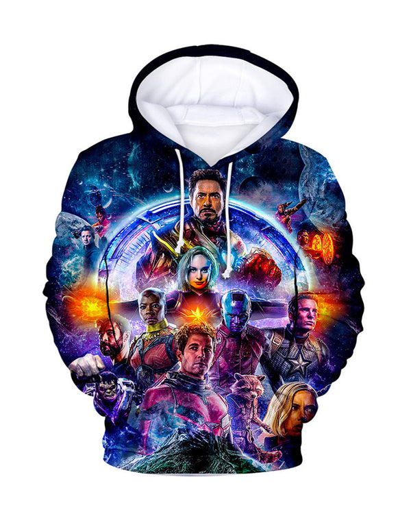 3D Movie Series Print Hooded Sweatshirt