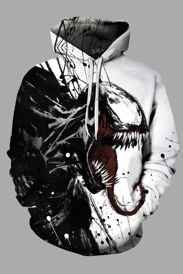 Street 3D Joker Printed Hooded Sweatshirt