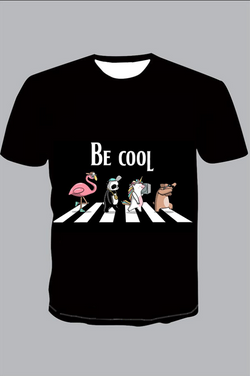 The 3D be cool  print  Short Sleeve T-shirt