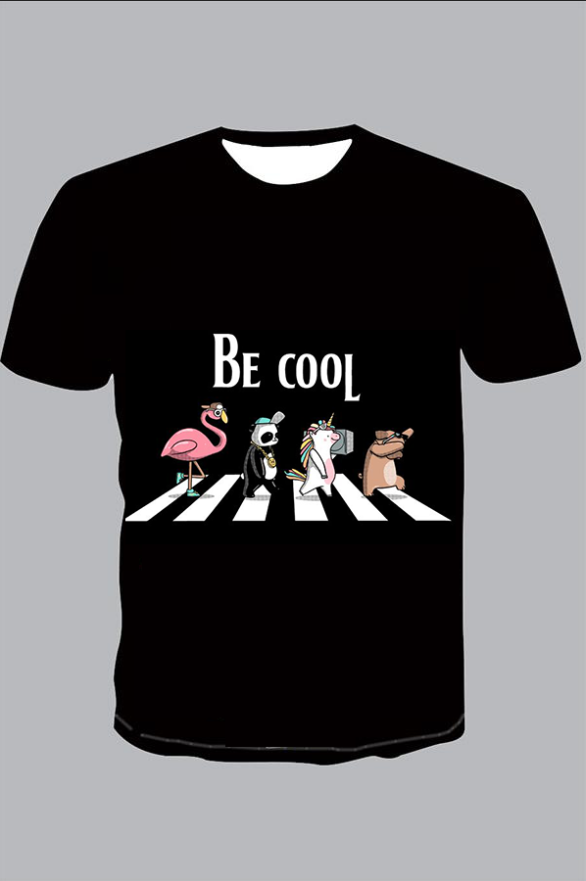 The 3D be cool  print  Short Sleeve T-shirt