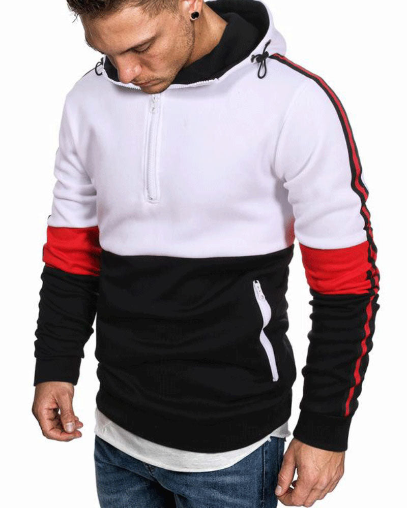 Fashion Contrast Zip Hoodie