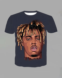 Hip-hop Rapper Print Short Sleeve T-Shirt