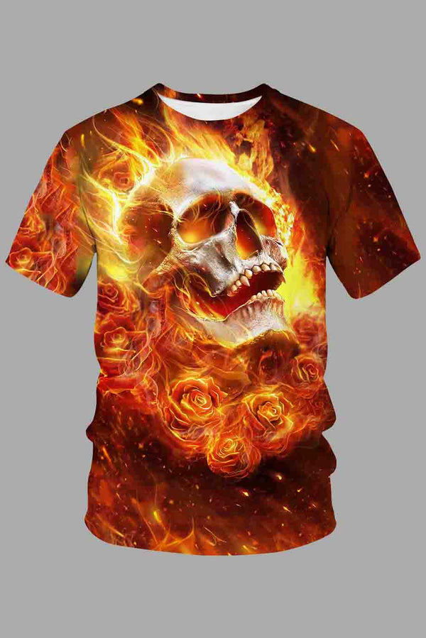 Street 3D Digital Skull Print Breathable T-shirt