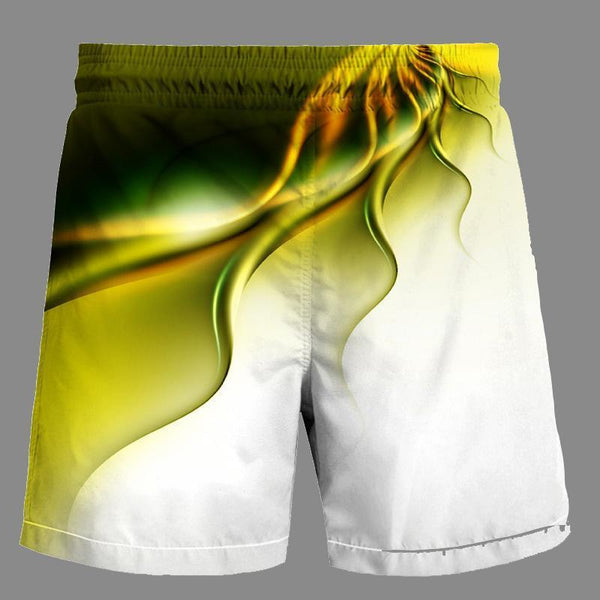 Casual  3D Yellow Printed Loose Shorts