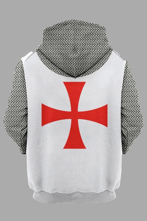 3D Crusader Printed Hooded  Sweatshirt