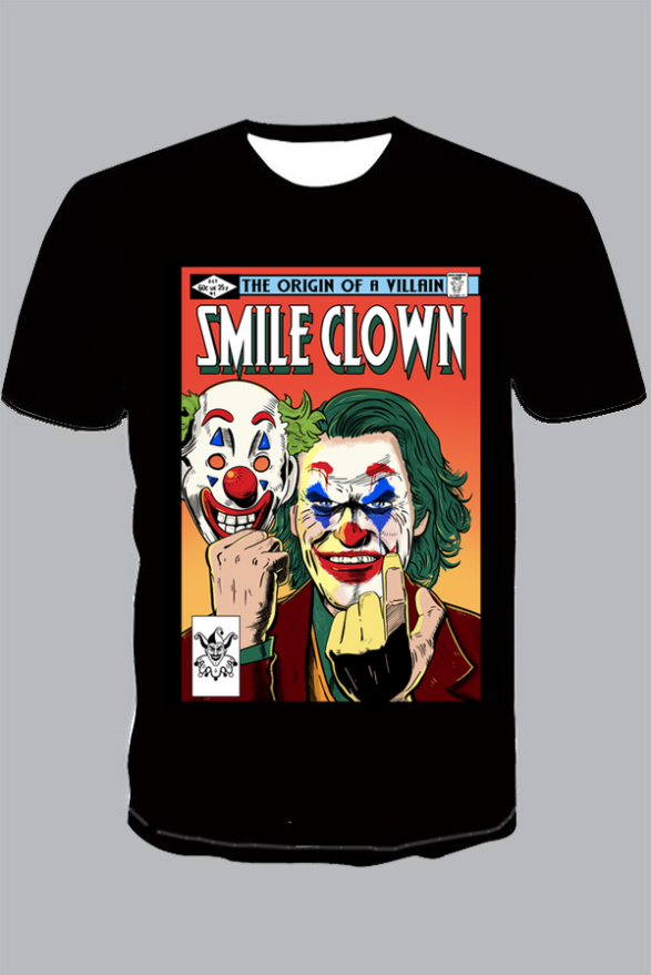 3D Joker Print Short Sleeve T-shirt