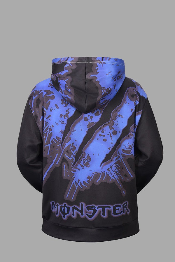 Street 3D Alien Print Hooded Sweatshirt