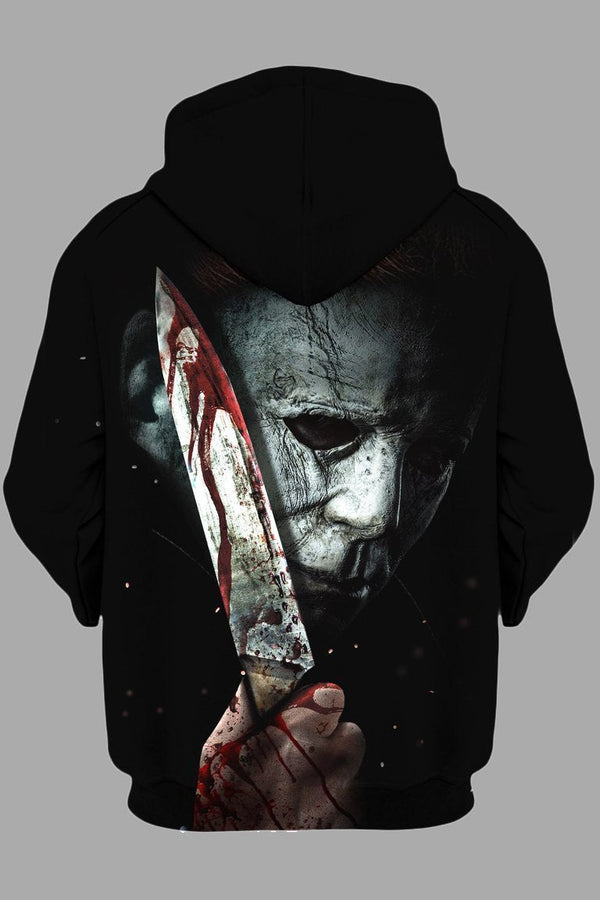 Street 3D Joker Printed Hooded Sweatshirt