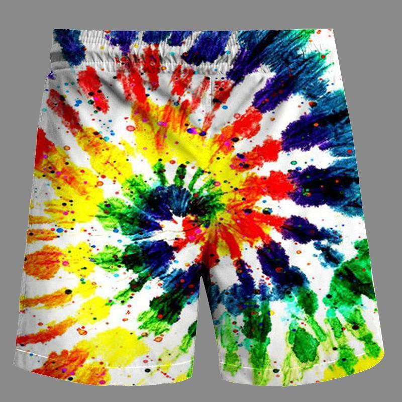 Casual   3D tiedye Printed Loose Shorts