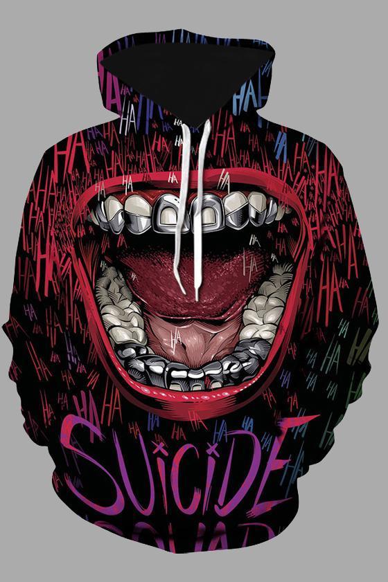 Street 3D Joker Printed Hooded Sweatshirt