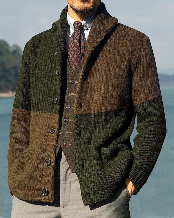 Casual Contrast Sweater Cardigan