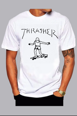 skateboard Print Short Sleeve T-shirt