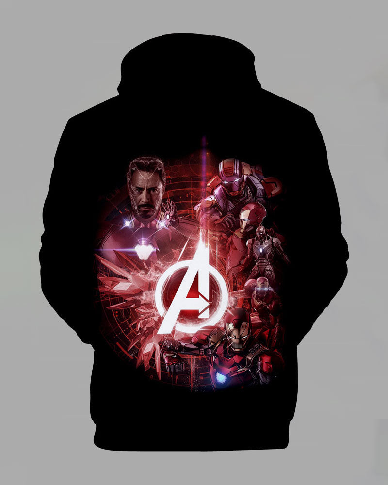 3D Movie Series Print Hooded Sweatshirt