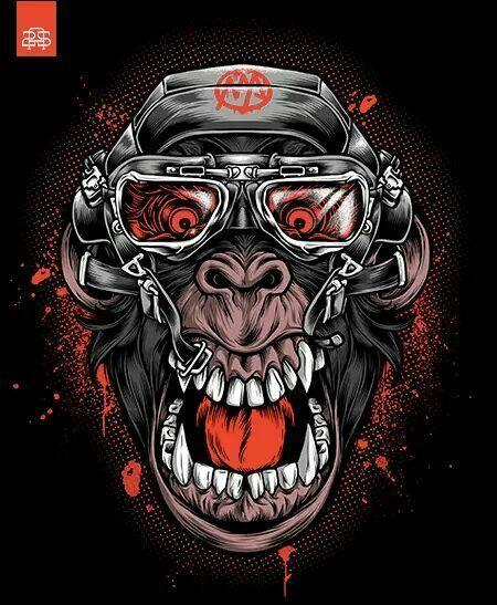 The   Screaming Orangutan Print Short Sleeve T-shirt