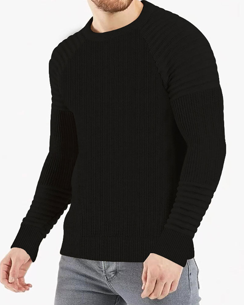 Fashion Solid Waffle Long Sleeve T-Shirt